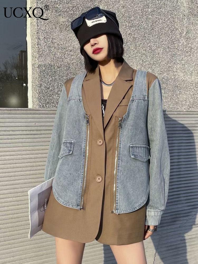 Pants UCXQ Denim Patchwork Blazers Coats Women Winter 2022 Streetwear Zip Up Contrast Color Notched Long Sleeve Suit Jacket Autumn, Gary suit coat
Pants UCXQ Denim Patchwork Blazers Coats Women Winter 2022 Streetwear Zip Up Contrast Color Notched Long Sleeve Suit Jacket Autumn, Gary suit coat