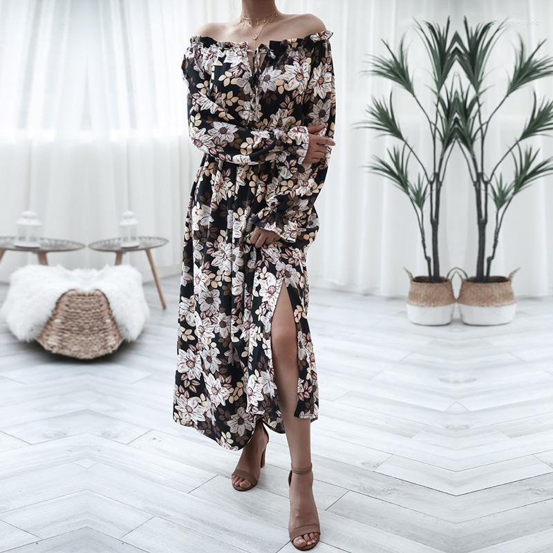 Casual Dresses Women' Floral Flare Sleeves Wooden Ears Off The Shoulder Holiday Dress For Ladies Fashion Chic Waist Long, Black
Casual Dresses Women' Floral Flare Sleeves Wooden Ears Off The Shoulder Holiday Dress For Ladies Fashion Chic Waist Long, Black