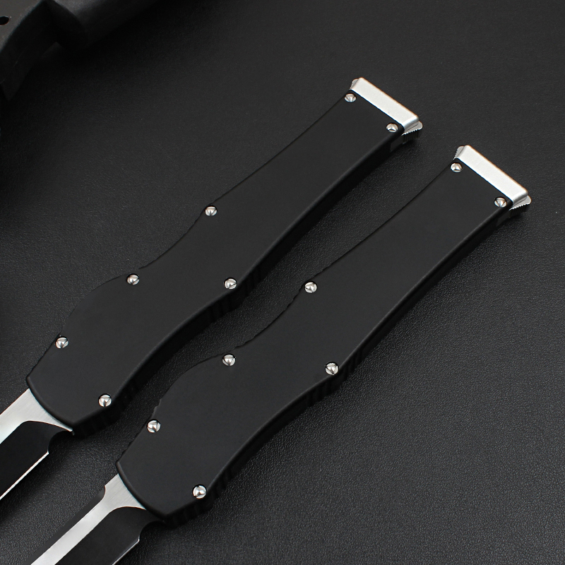 High End New Design Tactical Knife D2 Two-tone Black Blade CNC 6061-T6 Handle Outdoor Survival Knives with Kydex