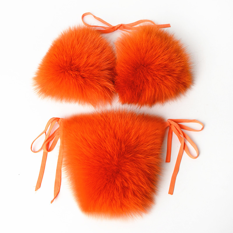 Women's Swimwear Women Sexy Bikini Swimsuit Faxu Fur Summer Bathing Tieup Adjustable Bra Cute Girls Furry Underwear 2 Piece Set 230420