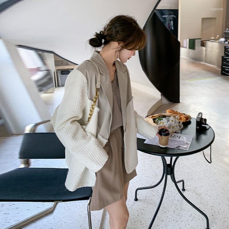 Women' Suits SuperAen Women' Retro Korean Style Street Suit Jacket Spring And Autumn Splicing Woven, White
Women' Suits SuperAen Women' Retro Korean Style Street Suit Jacket Spring And Autumn Splicing Woven, White