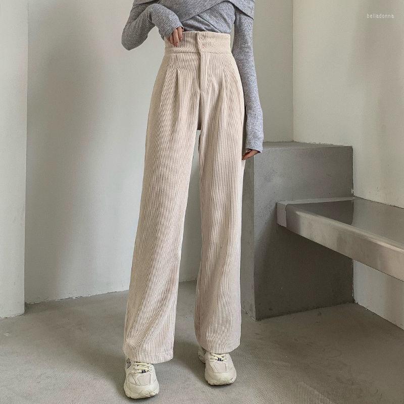 Women' Pants Wenfly Women Corduroy Long High Waist Double Button Loose Female Korean Straight Leg Trousers Casual Harajuku, Beige
Women' Pants Wenfly Women Corduroy Long High Waist Double Button Loose Female Korean Straight Leg Trousers Casual Harajuku, Beige