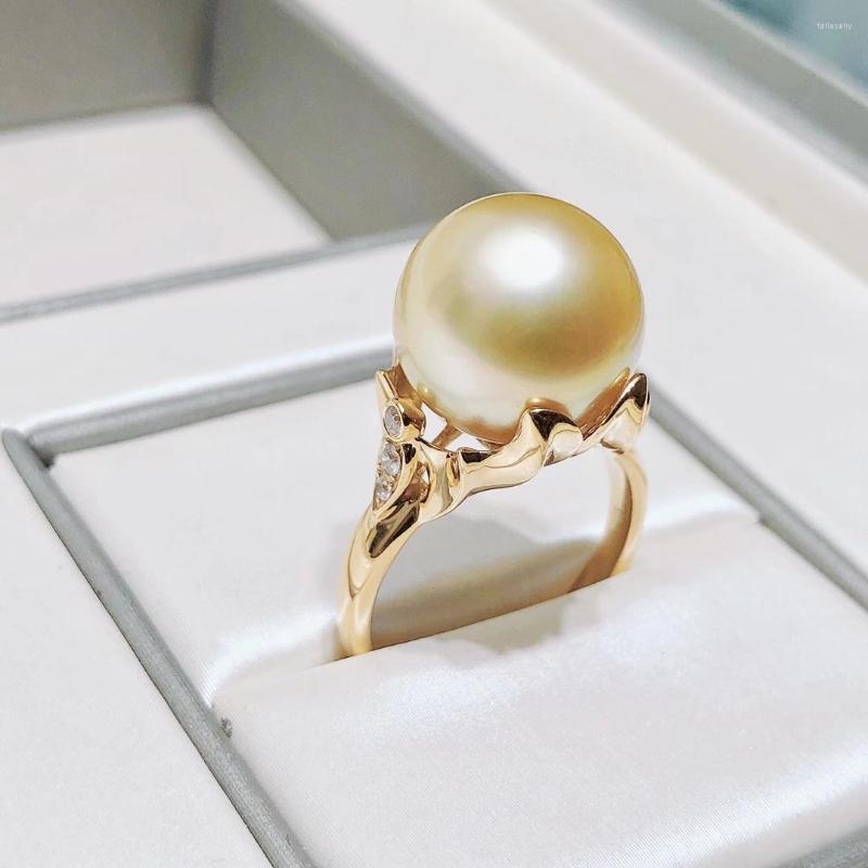 Cluster Rings JY Solid 18K Gold 12-13mm Nature Sea Water Golden Pearls For Women Fine Jewelry Birthday Gifts
Cluster Rings JY Solid 18K Gold 12-13mm Nature Sea Water Golden Pearls For Women Fine Jewelry Birthday Gifts