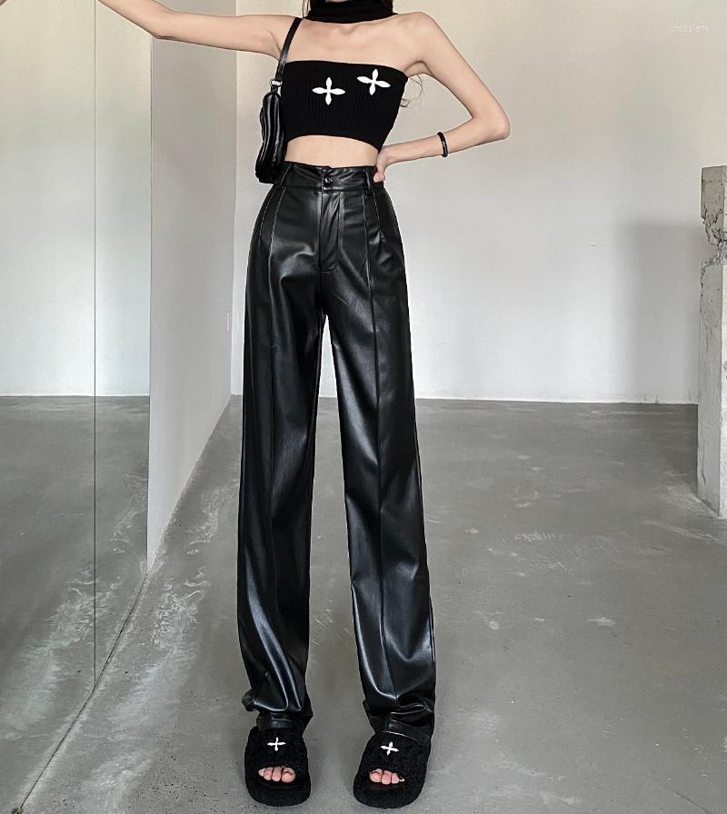 Women' Pants Wide Leg Straight Loose Casual Black Leather Women Pantalones Mujer Streetwear PU Trousers Capris Cargo
Women' Pants Wide Leg Straight Loose Casual Black Leather Women Pantalones Mujer Streetwear PU Trousers Capris Cargo