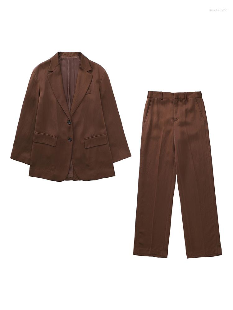 Women's Two Piece Pants Office Elegant Vintage Satin Suits For Women 2023 Blazer And High Wiat Straight Leg Trousers 2 Sets Womens Outfits
Women's Two Piece Pants Office Elegant Vintage Satin Suits For Women 2023 Blazer And High Wiat Straight Leg Trousers 2 Sets Womens Outfits