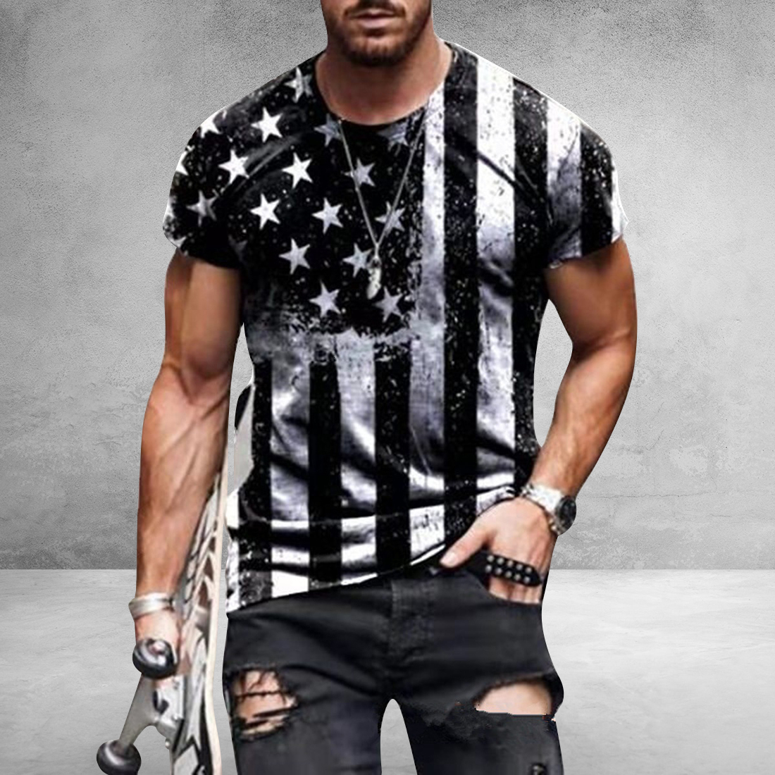 Men's T Shirts T shirt American Flag Print Summer Round Neck Cool Oversize Muscle Streetwear Clothing Tshirt Men 230419, Zjm02-342
Men's T Shirts T shirt American Flag Print Summer Round Neck Cool Oversize Muscle Streetwear Clothing Tshirt Men 230419, Zjm02-342