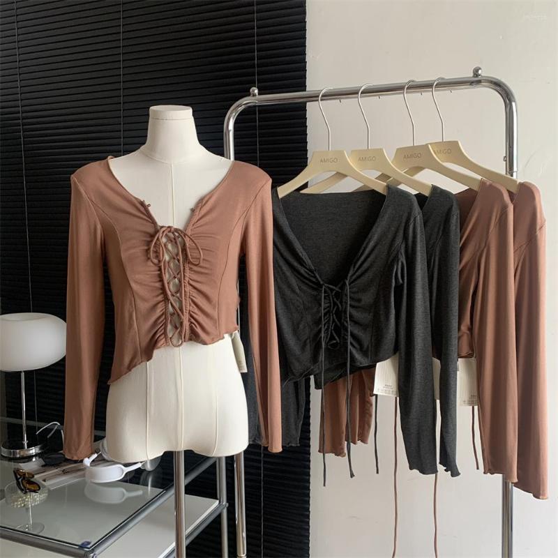 Women' T Shirts Women' Sexy Lace Up Long Sleeve Shirt Summr Autumn Casual Solid Color Slim Crop T-shirt Lady Irregular Tee, Gray
Women' T Shirts Women' Sexy Lace Up Long Sleeve Shirt Summr Autumn Casual Solid Color Slim Crop T-shirt Lady Irregular Tee, Gray