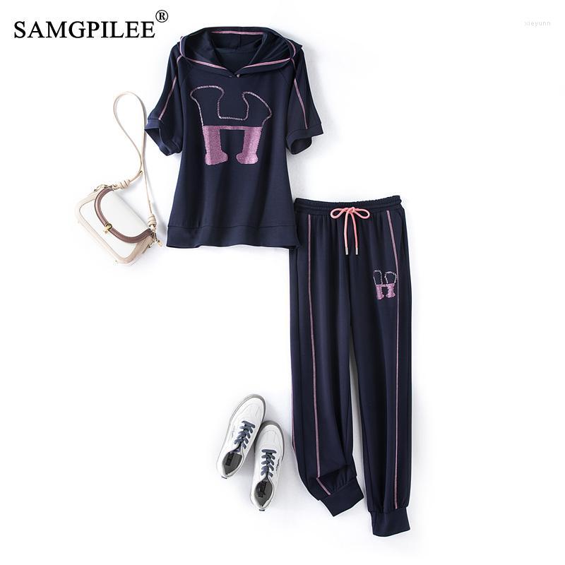 Women's Two Piece Pants Sports Women's Tracksuit 2023 Summer Casual Beaded Alphabet Topstitch Design Hooded Sweater Tunic Chic And, Dark blue
Women's Two Piece Pants Sports Women's Tracksuit 2023 Summer Casual Beaded Alphabet Topstitch Design Hooded Sweater Tunic Chic And, Dark blue