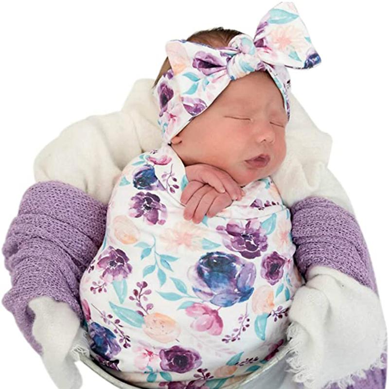 Blankets & Swaddling 3PCS Born Baby Swaddle Wrap Floral Print Blanket Stretch Receiving With Matching Headband And Beanie
Blankets & Swaddling 3PCS Born Baby Swaddle Wrap Floral Print Blanket Stretch Receiving With Matching Headband And Beanie