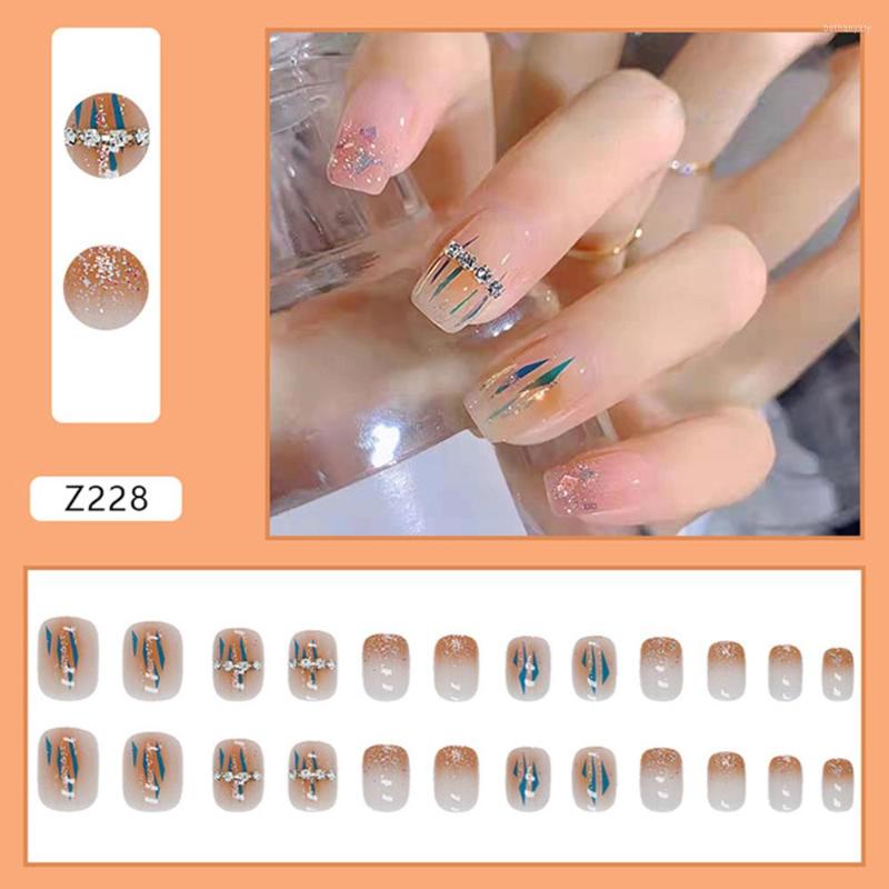 False Nails 24pcs Short Press On Rhinestones Design Fake Nail Full Coverage Artificial Sweet Style Tools, White
False Nails 24pcs Short Press On Rhinestones Design Fake Nail Full Coverage Artificial Sweet Style Tools, White
