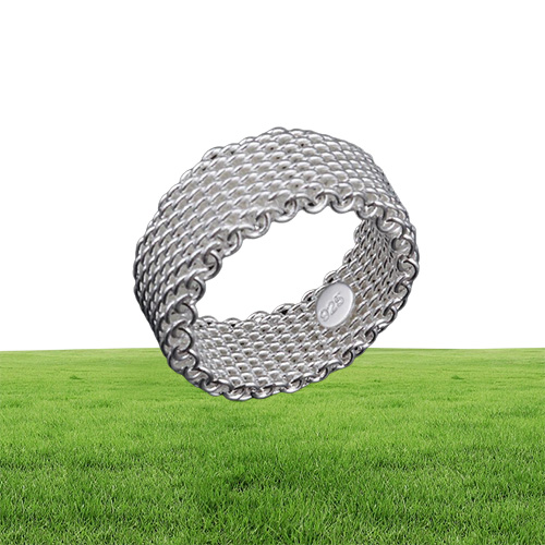 New European and American Ring Fashion Silver Plated Mesh Weaving Silver Jewelry Whole