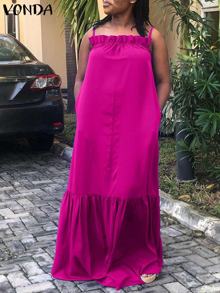 Casual Dresses VONDA Elegant Summer Maxi Dress 2023 Women Solid Slip Ruffled Satin Silk Vestidos 3/4 Sleeve Bohemian Party Long Sundress, Blue
Casual Dresses VONDA Elegant Summer Maxi Dress 2023 Women Solid Slip Ruffled Satin Silk Vestidos 3/4 Sleeve Bohemian Party Long Sundress, Blue