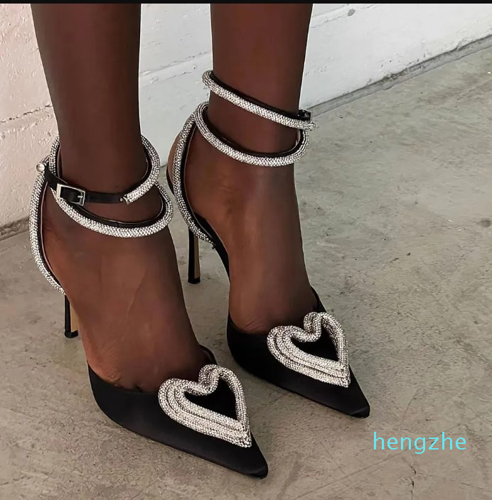 Silk satin surface spik Dress shoes heart-shaped Crystal Embellished Evening shoes stiletto heels sandals women ankle strap, Pink
Silk satin surface spik Dress shoes heart-shaped Crystal Embellished Evening shoes stiletto heels sandals women ankle strap, Pink