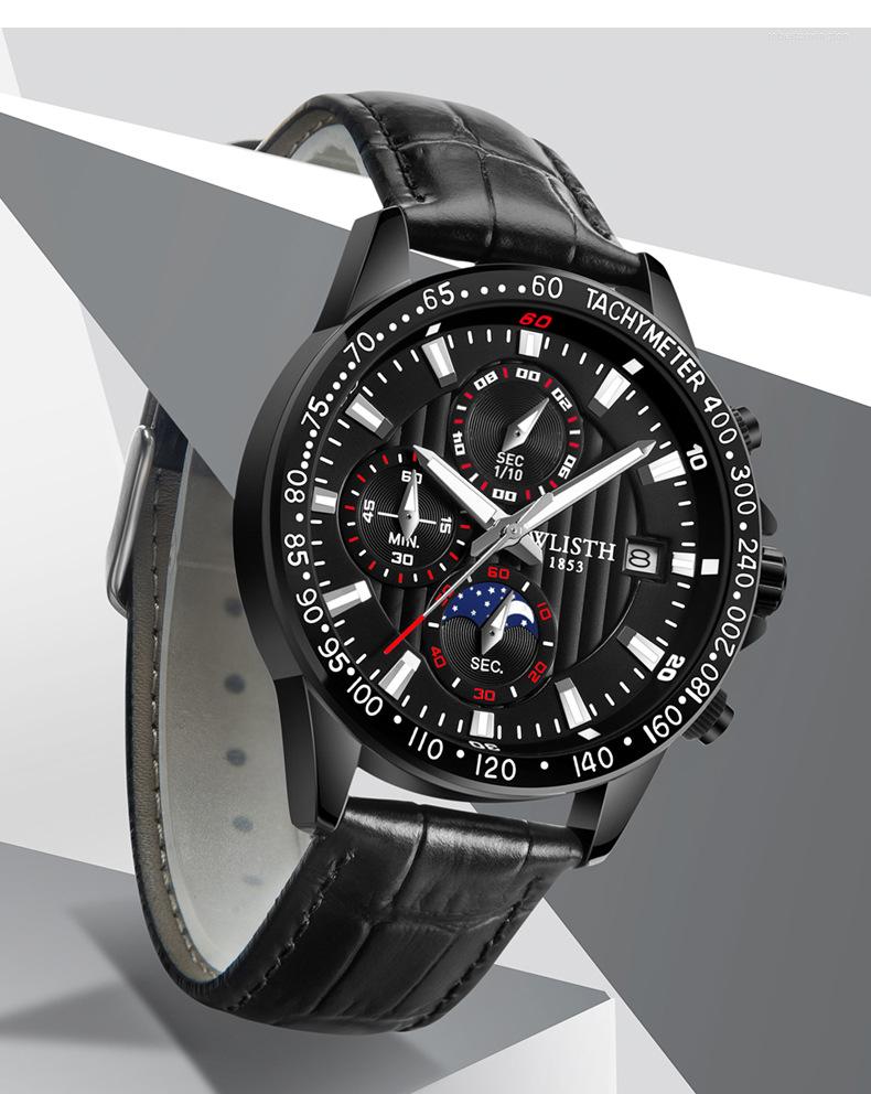 Wristwatches 2023 WLISTH Men Watches Top Brand Leather Chronograph Waterproof Sport Automatic Date Quartz Watch For Relogio Masculino
Wristwatches 2023 WLISTH Men Watches Top Brand Leather Chronograph Waterproof Sport Automatic Date Quartz Watch For Relogio Masculino