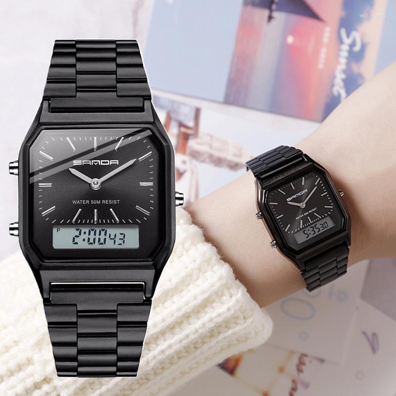 Wristwatches Women's Watches SANDA Brand Waterproof Digital Quartz Watch Steel Belt Men's Sports Male Golden Hombre, Blue
Wristwatches Women's Watches SANDA Brand Waterproof Digital Quartz Watch Steel Belt Men's Sports Male Golden Hombre, Blue