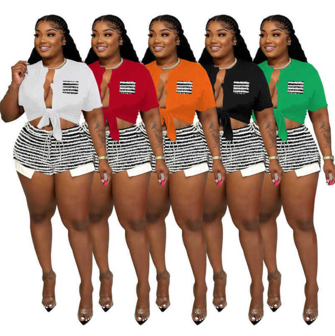 Women Tracksuits Designer 2023 New Wind Striped Shorts T-shirt Set Summer Sexy Casual Two Piece Set Sportwear, Orange
Women Tracksuits Designer 2023 New Wind Striped Shorts T-shirt Set Summer Sexy Casual Two Piece Set Sportwear, Orange