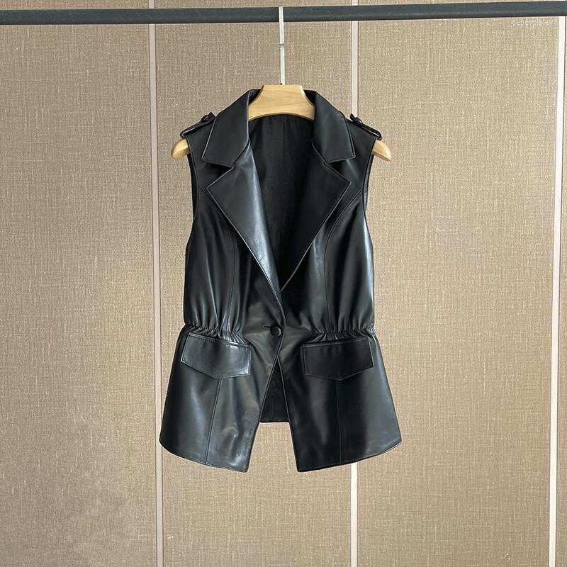 Women's Leather Sheepskin Vest Women's Spring And Autumn Genuine Slim Waist Jacket Ladies Suit Collar Short Black Sleeveless 4XL, Coffee
Women's Leather Sheepskin Vest Women's Spring And Autumn Genuine Slim Waist Jacket Ladies Suit Collar Short Black Sleeveless 4XL, Coffee