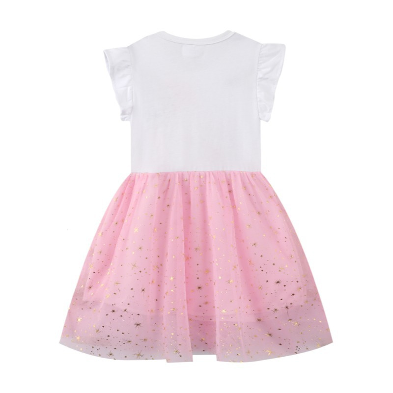 Girl s Dresses Jumping Meters Arrival Unicorn Beading Princess Party Girls Summer Toddler Clothes Cotton Kids Costume Baby Frocks 230420