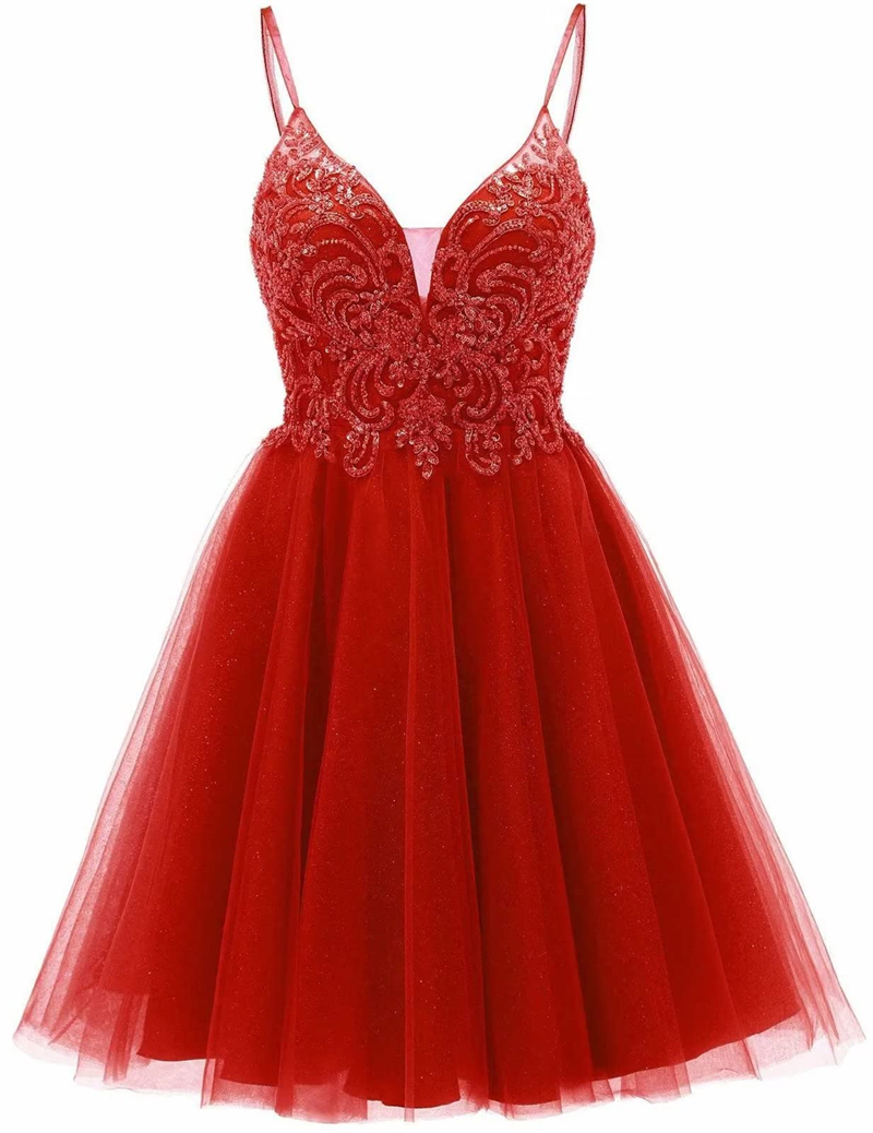 Short Homecoming Dresses Sexy Deep V-Neck Appliques Sequins Spaghetti Party Gowns A-Line Lace-up Tulle Princess Birthday Mini Prom Graudation Cocktail Party Gowns 02, Silver
Short Homecoming Dresses Sexy Deep V-Neck Appliques Sequins Spaghetti Party Gowns A-Line Lace-up Tulle Princess Birthday Mini Prom Graudation Cocktail Party Gowns 02, Silver