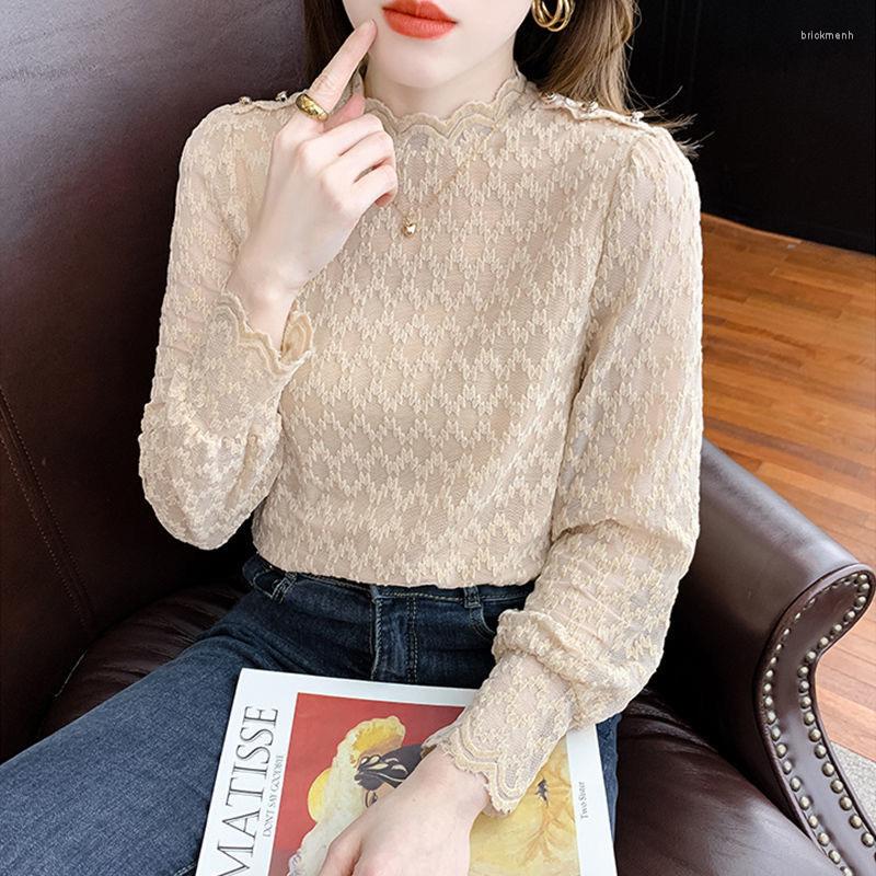 Women's Blouses Woman Spring Autumn Style Shirts Lady Sexy Slim Long Sleeve Turtleneck Lace Blusas Tops DD9427, Beige
Women's Blouses Woman Spring Autumn Style Shirts Lady Sexy Slim Long Sleeve Turtleneck Lace Blusas Tops DD9427, Beige