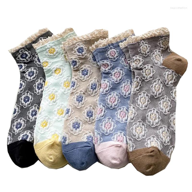 Women Socks 2 Pairs Print Flowers Pure Cotton Short Spring Lace Harajuku Vintage Creative Fashion Cute Female Socken, A 1 pair
Women Socks 2 Pairs Print Flowers Pure Cotton Short Spring Lace Harajuku Vintage Creative Fashion Cute Female Socken, A 1 pair