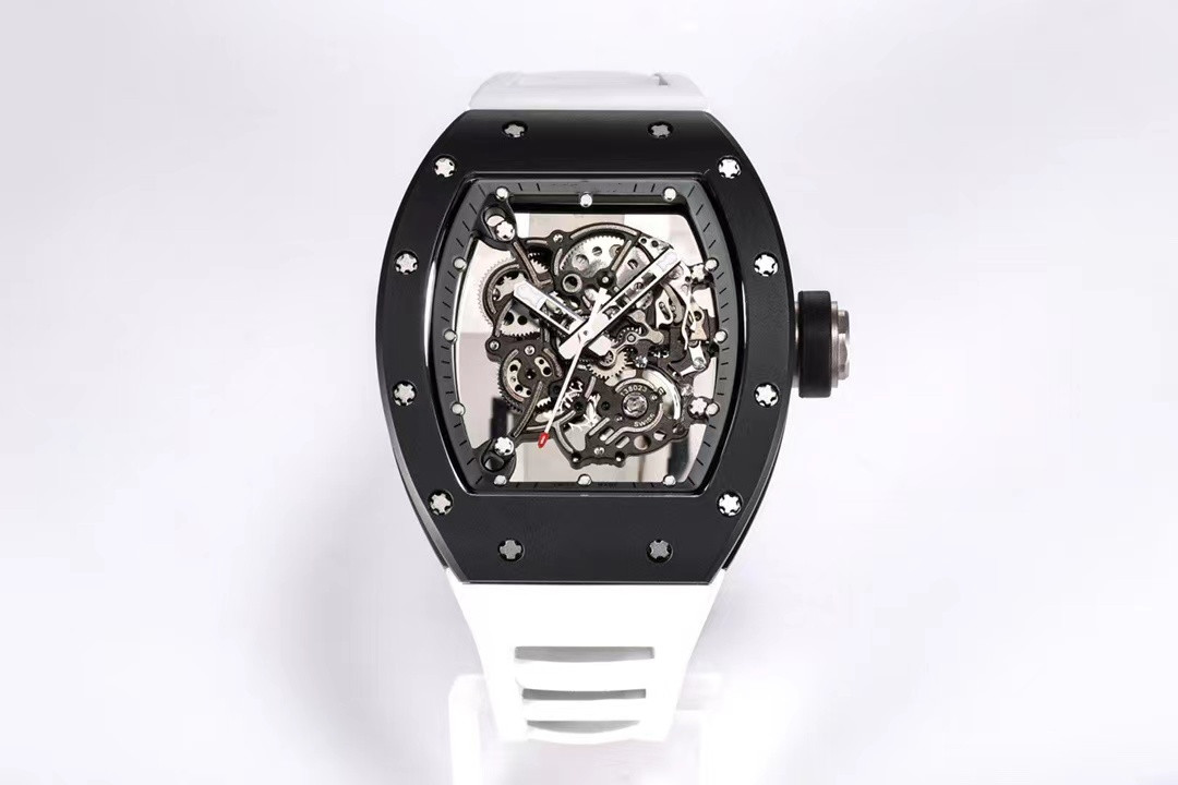 BBR RM055 watch is 49.90x42.70mm diameter and 13.5mm in thickness. V2 version UL2 integrated movement sapphire crystal mirror with double anti-glare effect, As shown
BBR RM055 watch is 49.90x42.70mm diameter and 13.5mm in thickness. V2 version UL2 integrated movement sapphire crystal mirror with double anti-glare effect, As shown