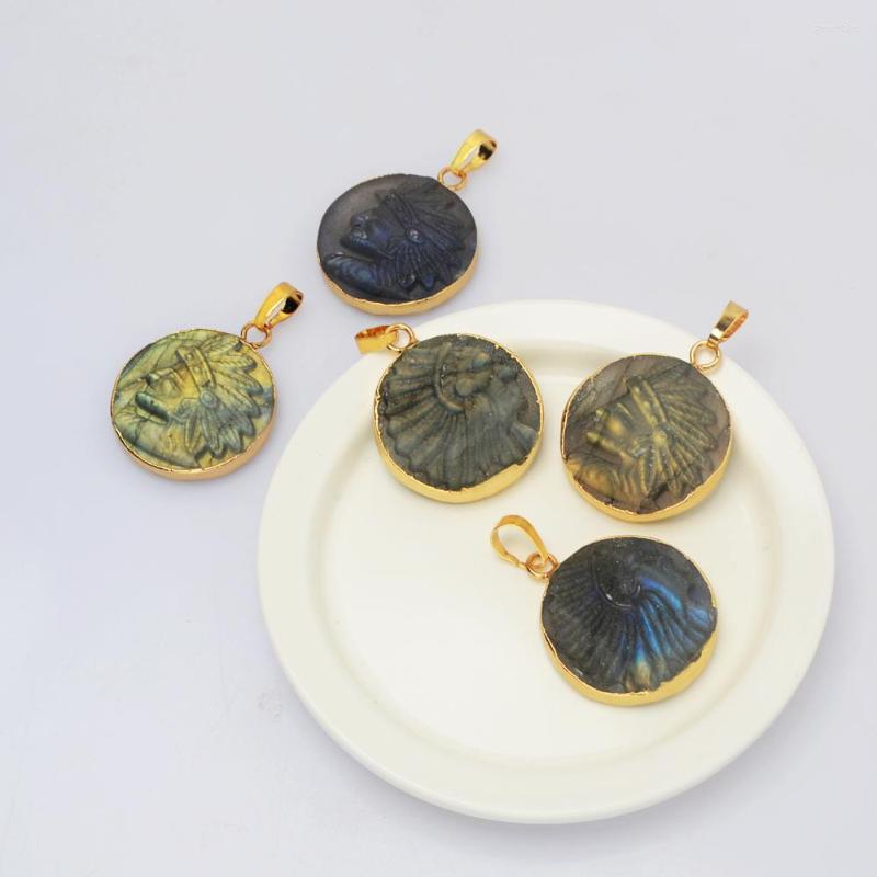 Pendant Necklaces BOROSA 5PCS Design Gold Plated Round Labradorite Carved Charm Druzy Gems For Necklace Jewelry G2025
Pendant Necklaces BOROSA 5PCS Design Gold Plated Round Labradorite Carved Charm Druzy Gems For Necklace Jewelry G2025