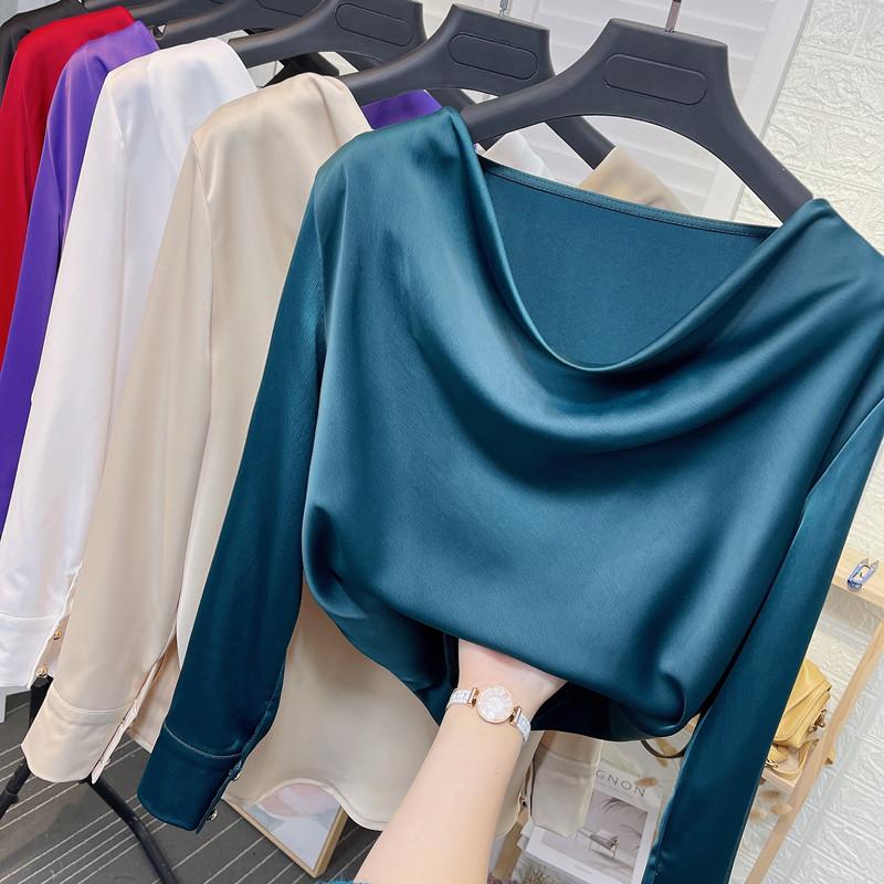 Women's Blouses 2023 Summer Spring Casual Elegant Artificial Silk Blouse Women Fashion Long Sleeves Tops Vintage Swinging Collar Shirts, Black
Women's Blouses 2023 Summer Spring Casual Elegant Artificial Silk Blouse Women Fashion Long Sleeves Tops Vintage Swinging Collar Shirts, Black