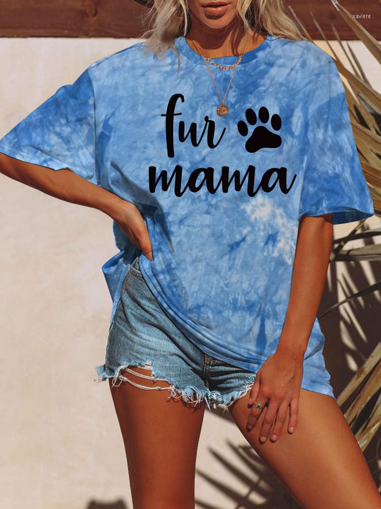 Women's T Shirts Harajuku Tie-dye T-shirts Women Short Sleeveless Summer Mama Shirt Casual Streetwear Graphic Tees Female Mother Tops