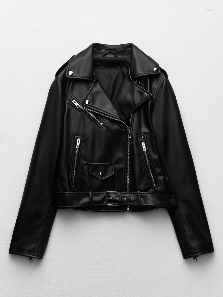 Women' Leather Spring Autumn Motorcycle Faux Jacket Women Streetwear Lapel Zipper Pu Coat Lady Fashion Slim Black Outwear
Women' Leather Spring Autumn Motorcycle Faux Jacket Women Streetwear Lapel Zipper Pu Coat Lady Fashion Slim Black Outwear