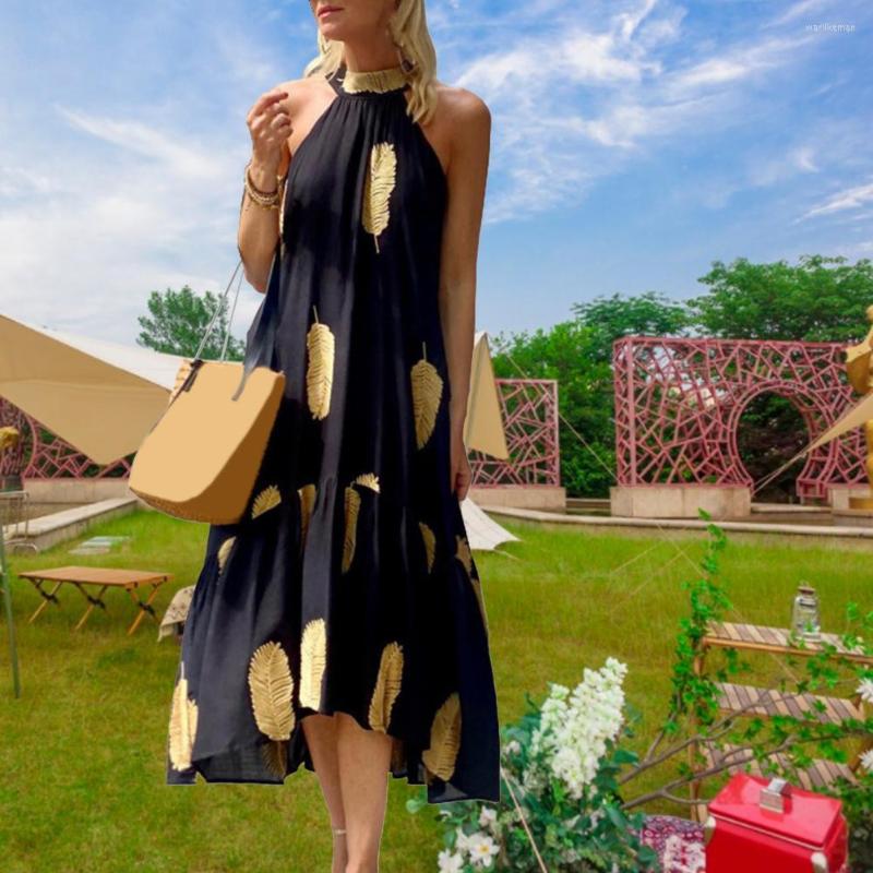 Casual Dresses Stylish Elegant Dress Back Tied Stitching Large Hem Long Party Feather-Pattern Print Loose, Black
Casual Dresses Stylish Elegant Dress Back Tied Stitching Large Hem Long Party Feather-Pattern Print Loose, Black
