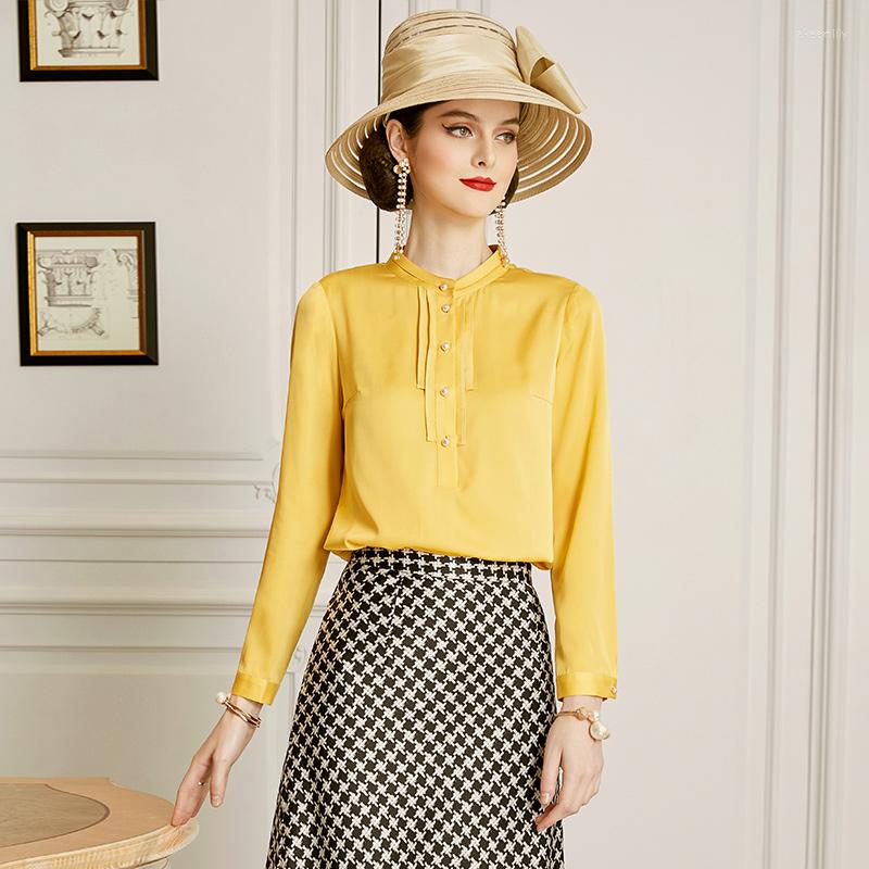Women' Blouses Fashion High Quality 90% Real Silk Female Shirts Elegant Blouse For Women Spring Autumn Woman Camisa Femenina Zjt2364, Yellow
Women' Blouses Fashion High Quality 90% Real Silk Female Shirts Elegant Blouse For Women Spring Autumn Woman Camisa Femenina Zjt2364, Yellow