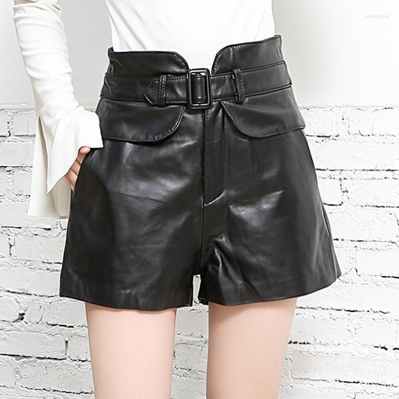 Women's Shorts Waist High Genuine Leather Femme Design Slim Sheepskin Wide Leg Short Pants 2023 Street Red Black Ladies Sexy
Women's Shorts Waist High Genuine Leather Femme Design Slim Sheepskin Wide Leg Short Pants 2023 Street Red Black Ladies Sexy