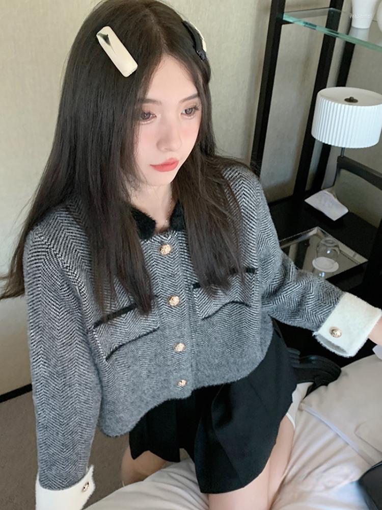 Women's Jackets Women Vintage Korean Fashion Tweed Jacket Spring Autumn Contrast Color Cropped Elegant Office Lady Coat Outwear, As photo
Women's Jackets Women Vintage Korean Fashion Tweed Jacket Spring Autumn Contrast Color Cropped Elegant Office Lady Coat Outwear, As photo