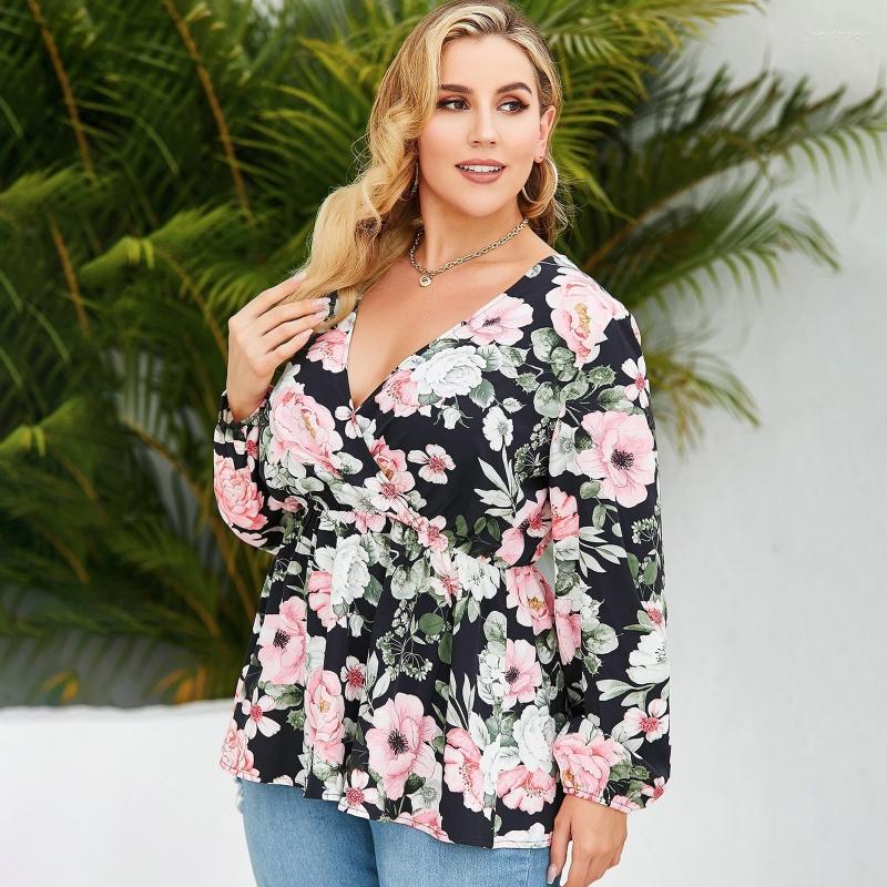 Women's Blouses Womens Korean Style Fashion Long Sleeve V-Neck Floral Shirts Plus Size Pleated Ruffles Hem Peplum Top L-4XL, Picture shown
Women's Blouses Womens Korean Style Fashion Long Sleeve V-Neck Floral Shirts Plus Size Pleated Ruffles Hem Peplum Top L-4XL, Picture shown