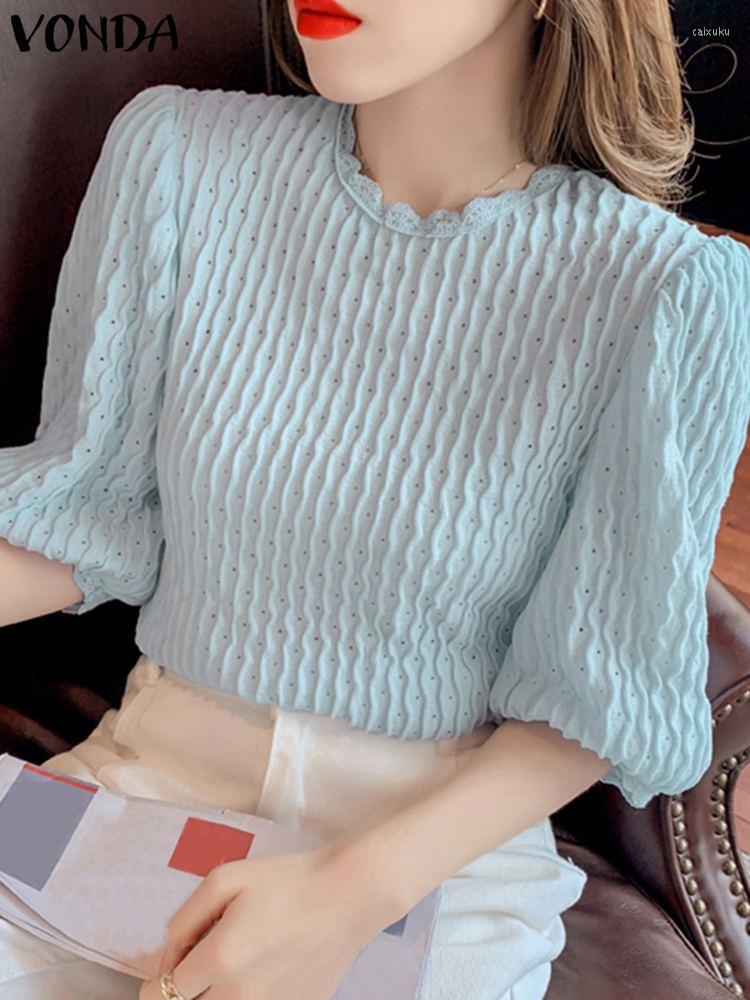 Women's Blouses VONDA Stylish Tops Women Half Sleeve Summer Shirts Fashion O-Neck Lace Casual Solid Color Party Elegant Blusas Femininas, Rose
Women's Blouses VONDA Stylish Tops Women Half Sleeve Summer Shirts Fashion O-Neck Lace Casual Solid Color Party Elegant Blusas Femininas, Rose