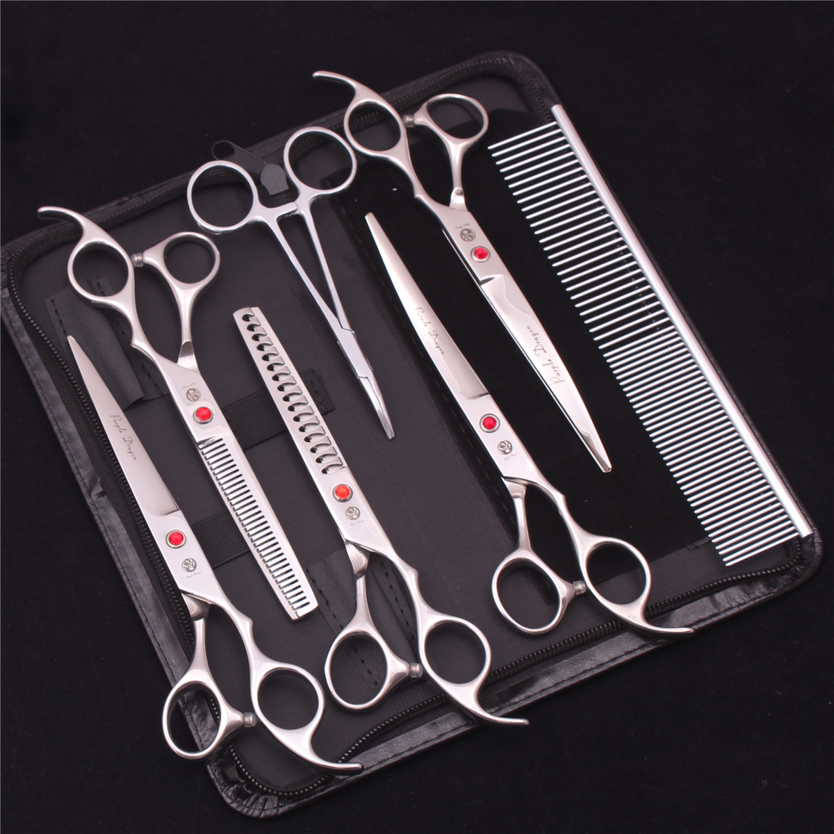 Professional Pet Dog Stainless Steel Thinning Cutting Shears Dogs Cats Grooming Scissors Hair Trimming Tools free shipping