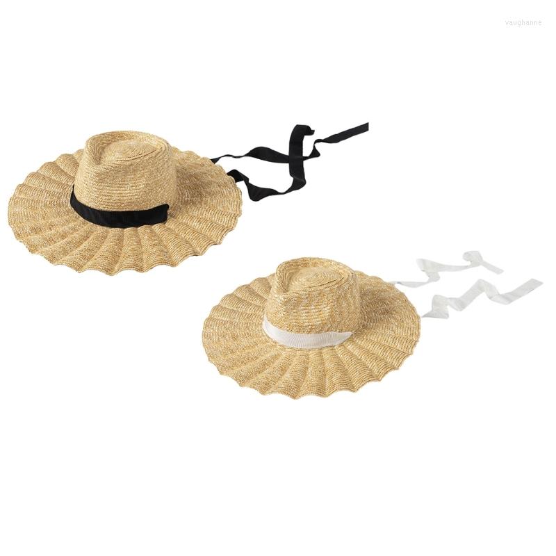 Wide Brim Hats Womens Straw Hat Beach Summer For Vacations Po Props Drop, White ribbon
Wide Brim Hats Womens Straw Hat Beach Summer For Vacations Po Props Drop, White ribbon