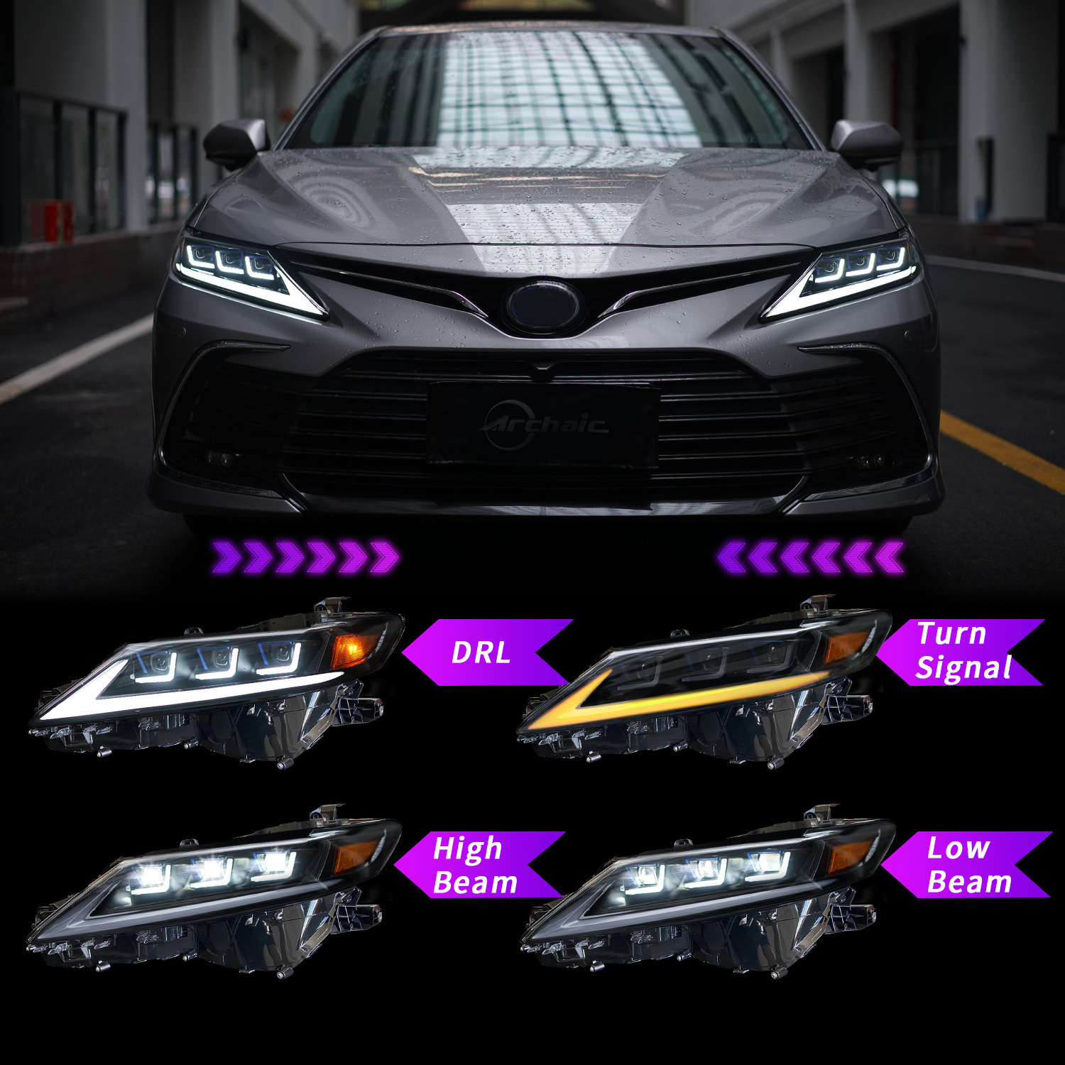 Headlights LED Lamp For Toyota Camry 20 18-2023 LED Headlight Signal Lights Turn High Low Car Lamp