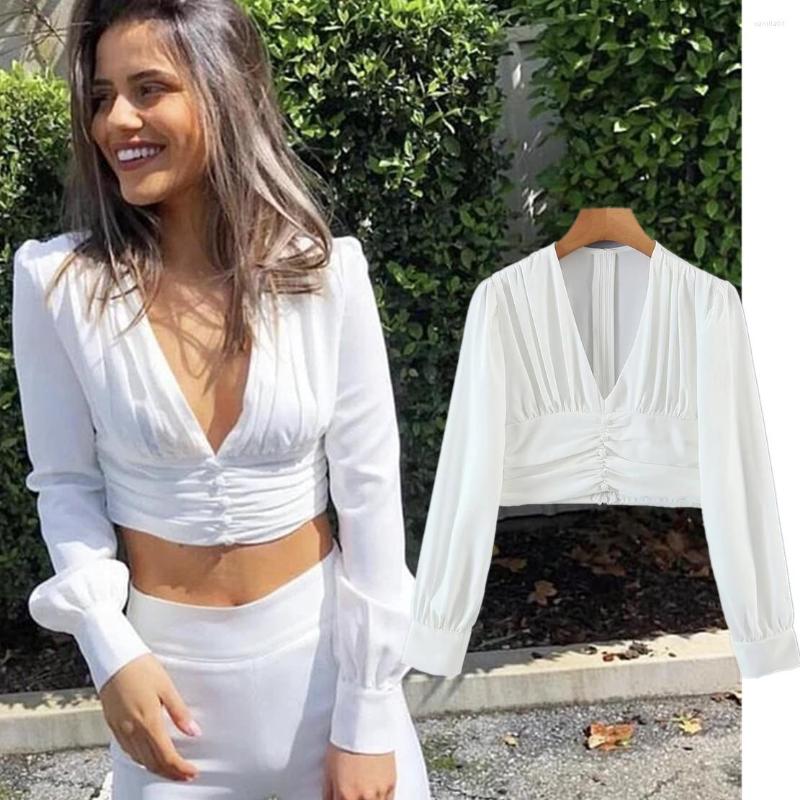 Women' Blouses Jenny&Dave French Style Fashion Simple V-neck Pleated White Short Shirt Casual Blouse Women Tops
Women' Blouses Jenny&Dave French Style Fashion Simple V-neck Pleated White Short Shirt Casual Blouse Women Tops
