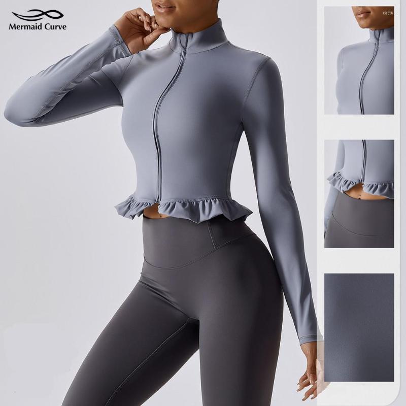Active Shirts Yoga Sports Jacket Ruffle Slim Fit Long Sleeve Pilates Running Fitness Top Women Front Zipper Anti-friction Collar Coat, Beige
Active Shirts Yoga Sports Jacket Ruffle Slim Fit Long Sleeve Pilates Running Fitness Top Women Front Zipper Anti-friction Collar Coat, Beige