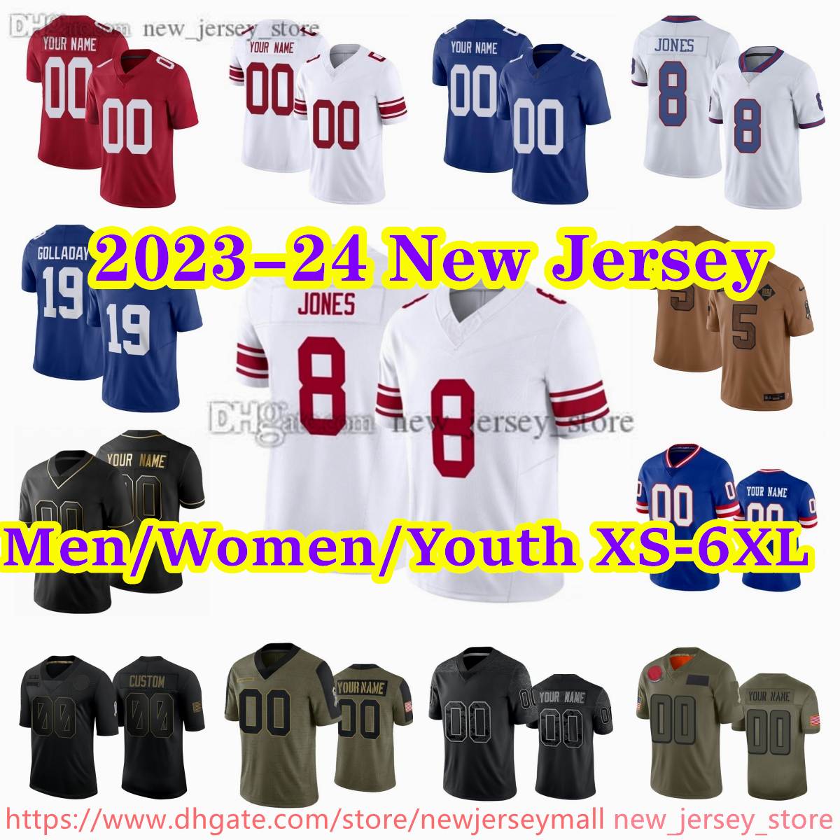 Custom S-6XL Football 26 Saquon Barkley Jersey Stitch 97 Dexter Lawrence Jalin Hyatt Deonte Banks Andrew Thomas Xavier McKinney Kenny Golladay Eli Manning Jerseys