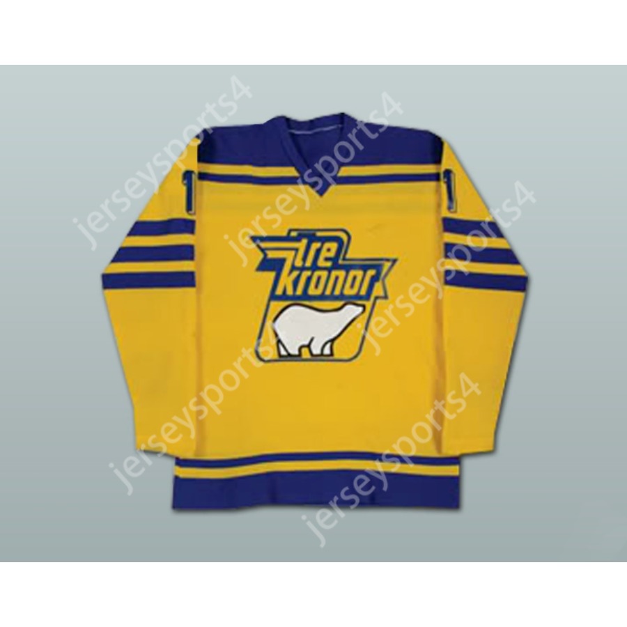 Custom PELLE LINDBERGH TRE KRONER TEAM SWEDEN HOCKEY JERSEY NEW Top Ed S-M-L-XL-XXL-3XL-4XL-5XL-6XL