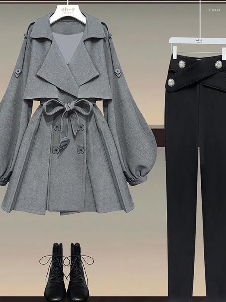 Women' Two Piece Pants Autumn Office Ladies Elegant 2 Sets Women Korean FashionTurn-down Iantern Long Sleeve Trench Coat And Bodycon Set, Coat 1
Women' Two Piece Pants Autumn Office Ladies Elegant 2 Sets Women Korean FashionTurn-down Iantern Long Sleeve Trench Coat And Bodycon Set, Coat 1