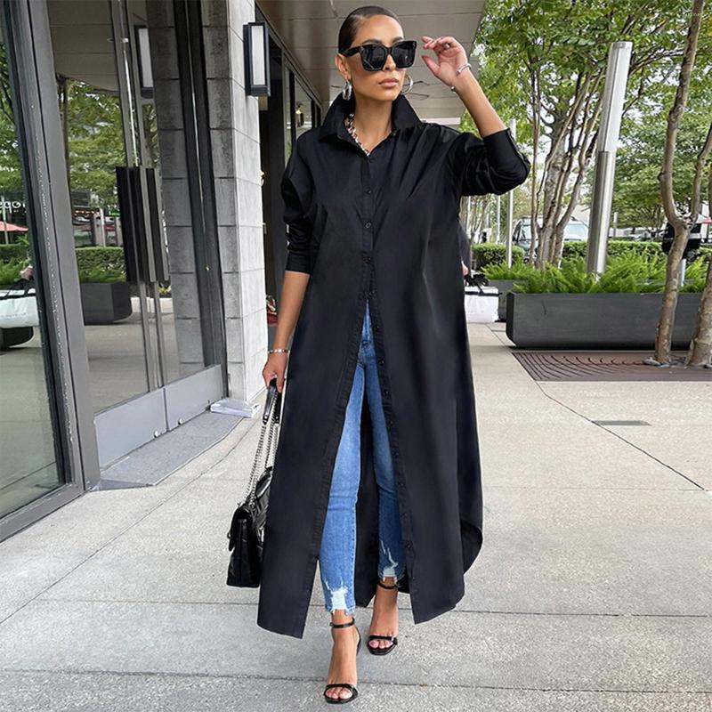 Casual Dresses Shirt Dress Women Elegant Luxury 2023 Spring Autumn Solid Loose Long Sleeve For Vestidos, Black 
Casual Dresses Shirt Dress Women Elegant Luxury 2023 Spring Autumn Solid Loose Long Sleeve For Vestidos, Black