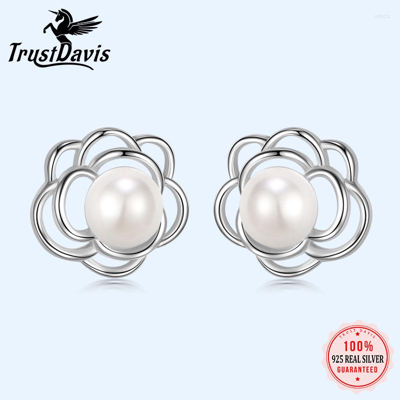 Stud Earrings TrustDavis Real 925 Sterling Silver Sweet Freshwater Pearls Flower For Daughter Teen Girls Fine Gift Jewelry DF309
Stud Earrings TrustDavis Real 925 Sterling Silver Sweet Freshwater Pearls Flower For Daughter Teen Girls Fine Gift Jewelry DF309