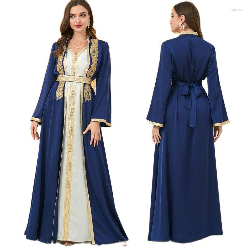 Ethnic Clothing Muslim Fashion Two Piece Jilbab Robe Appliques Winter Abaya And Vest Long Dress Overgarments Islamic Women Moroccan Caftan
Ethnic Clothing Muslim Fashion Two Piece Jilbab Robe Appliques Winter Abaya And Vest Long Dress Overgarments Islamic Women Moroccan Caftan