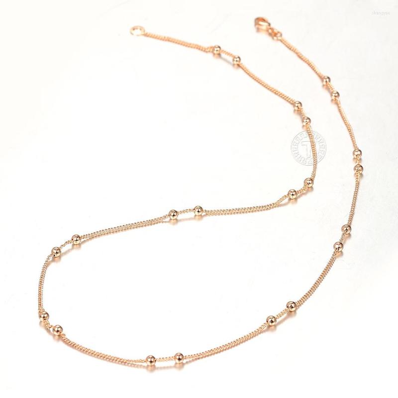 Chains 3mm 585 Rose Gold Color Curb Cuban Double Bead Link Necklace For Women Girl Chain Fashion Jewelry Gifts 50cm 60cm DCN39
Chains 3mm 585 Rose Gold Color Curb Cuban Double Bead Link Necklace For Women Girl Chain Fashion Jewelry Gifts 50cm 60cm DCN39