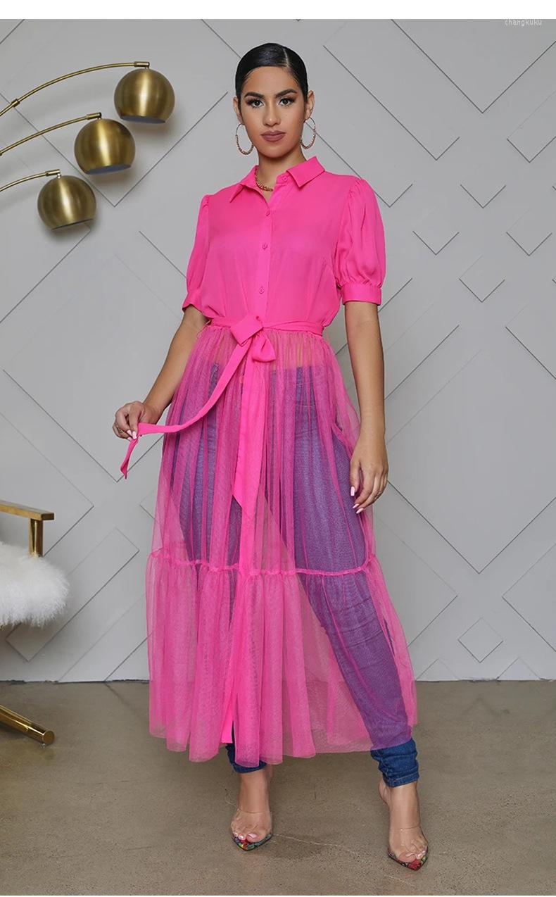 Casual Dresses Echoine Short Sleeve Shirt Sheer Mesh Patchwork Maxi Long Dress Women Robe Femme Summer Elegant Vintage Vestidos Streetwear, Beige
Casual Dresses Echoine Short Sleeve Shirt Sheer Mesh Patchwork Maxi Long Dress Women Robe Femme Summer Elegant Vintage Vestidos Streetwear, Beige
