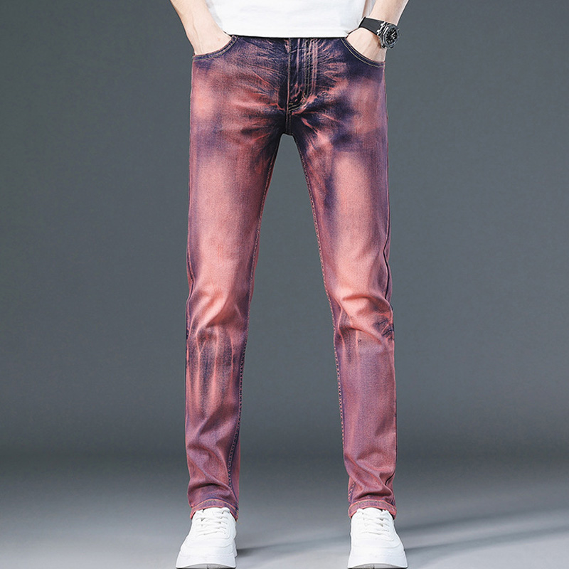 Men's Pants Personalized Red Jeans Slim Fit Young High Elastic Feet Denim Trousers All Seasons Date Party Fashion Wear Clothing, As shown
Men's Pants Personalized Red Jeans Slim Fit Young High Elastic Feet Denim Trousers All Seasons Date Party Fashion Wear Clothing, As shown